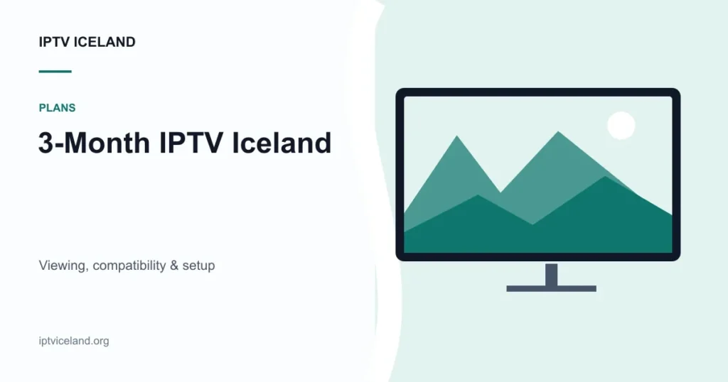 3-Month IPTV Iceland - Iceland streaming and device illustration